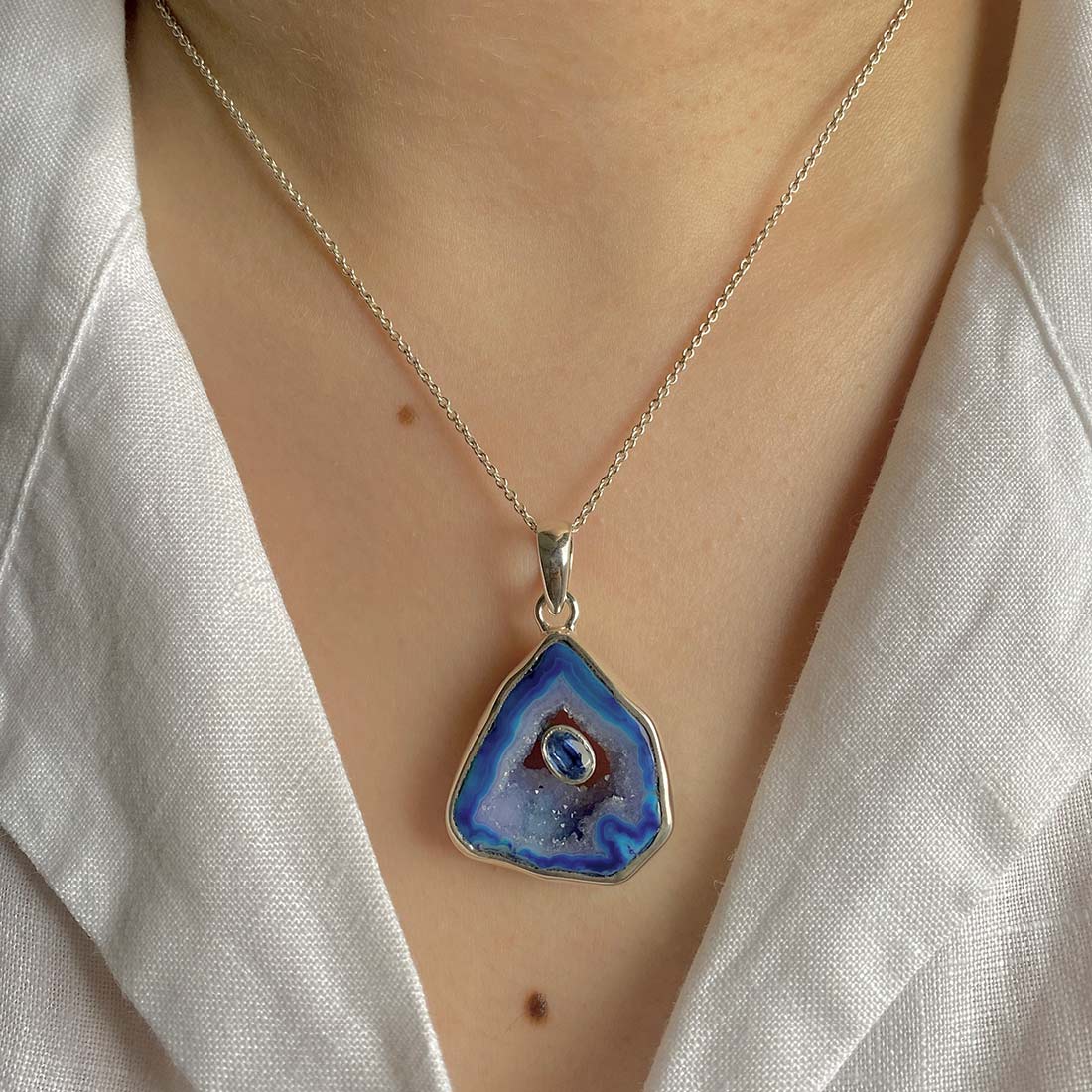 Blue Agate Pendant-(ABU-P-30.)